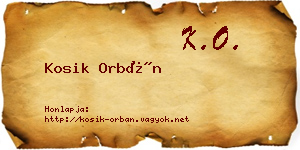 Kosik Orbán névjegykártya